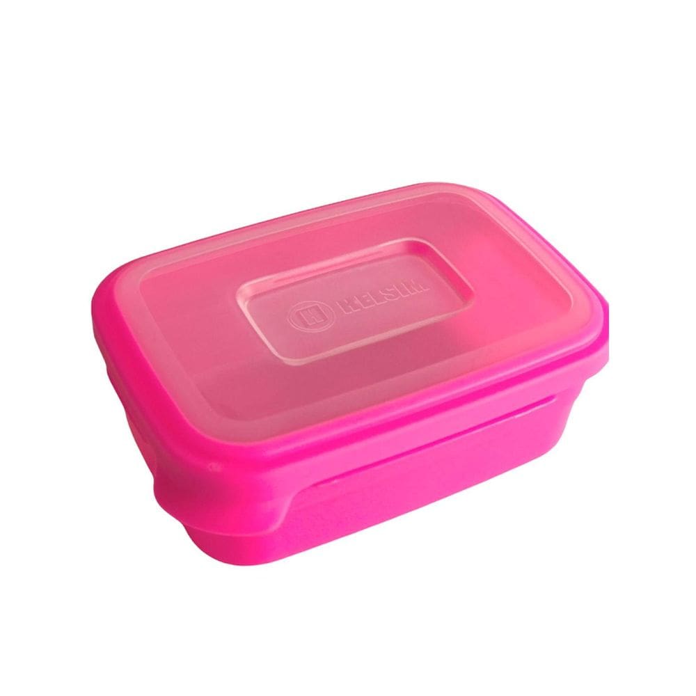 Pote Retangular 500Ml Rosa Fluorescente Solido