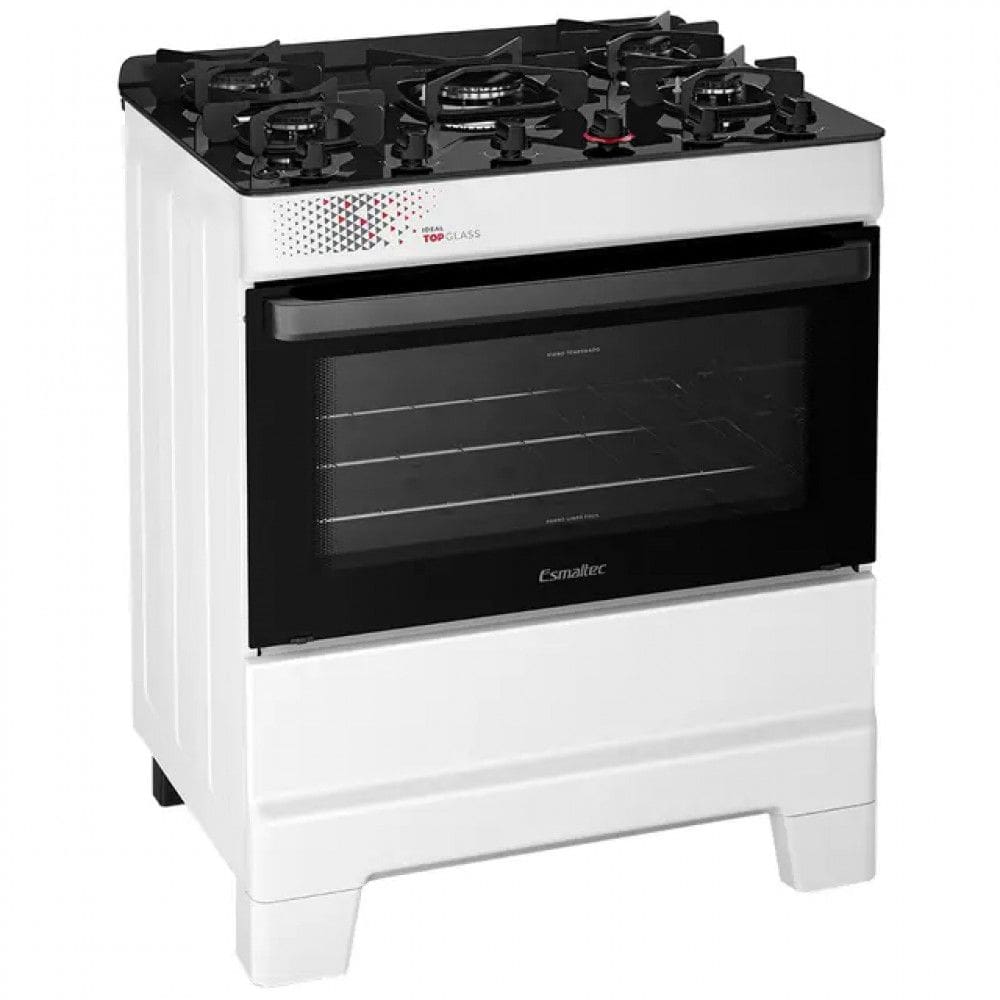 Fogão Ideal Top 5 Bocas Automático Mesa de Vidro Bivolt Esmaltec