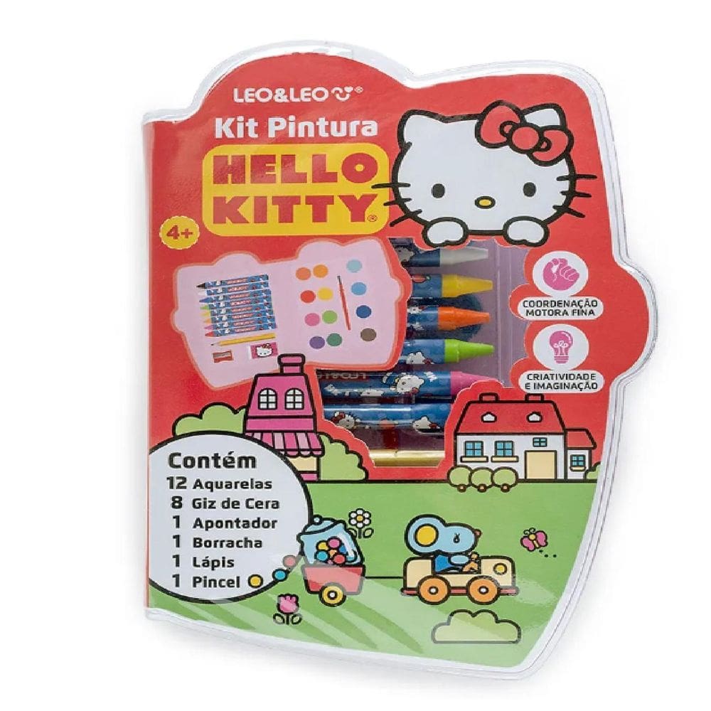 Kit De Pintura Com Estojo Hello Kitty 24 Peças