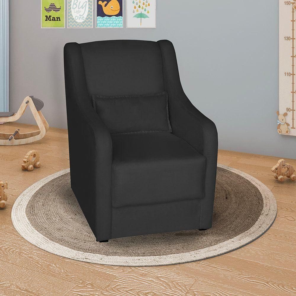 Poltrona Para Amamentação Glamour Com Almofada Preto