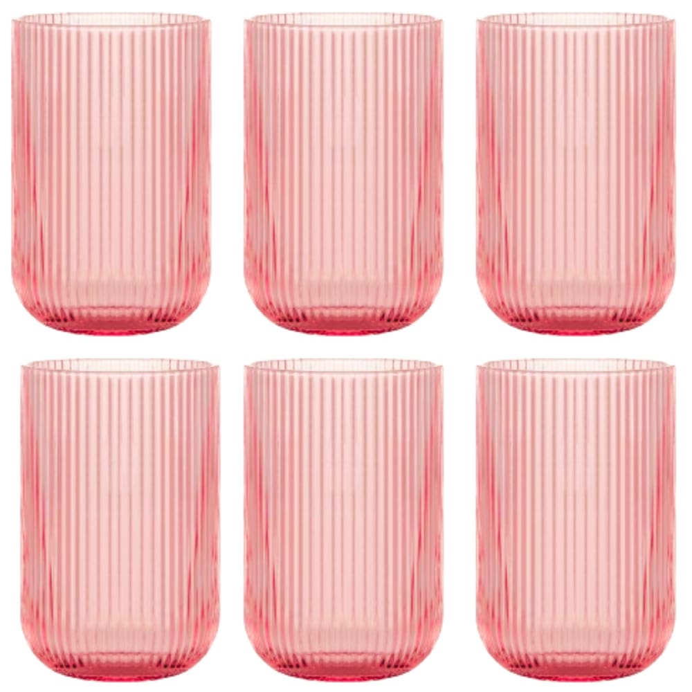 Jogo De 6 Copos 460ml Rosa Versalhes Lanty Ke Home