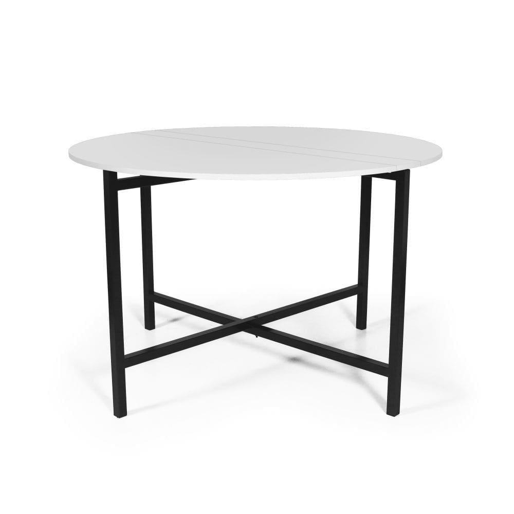 Mesa de Jantar 4 Lugares Redonda Dobrável Prática - Straub Web