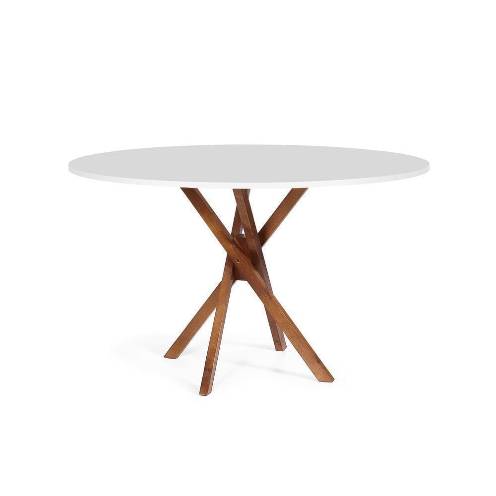 Mesa de Jantar Redonda 6 Lugares 120cm em Madeira June - Straub Web