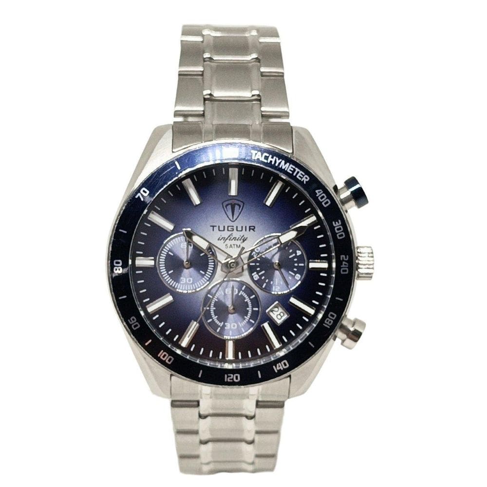 Relógio Cronógrafo Masculino Aço Tuguir Analógico 23-2231