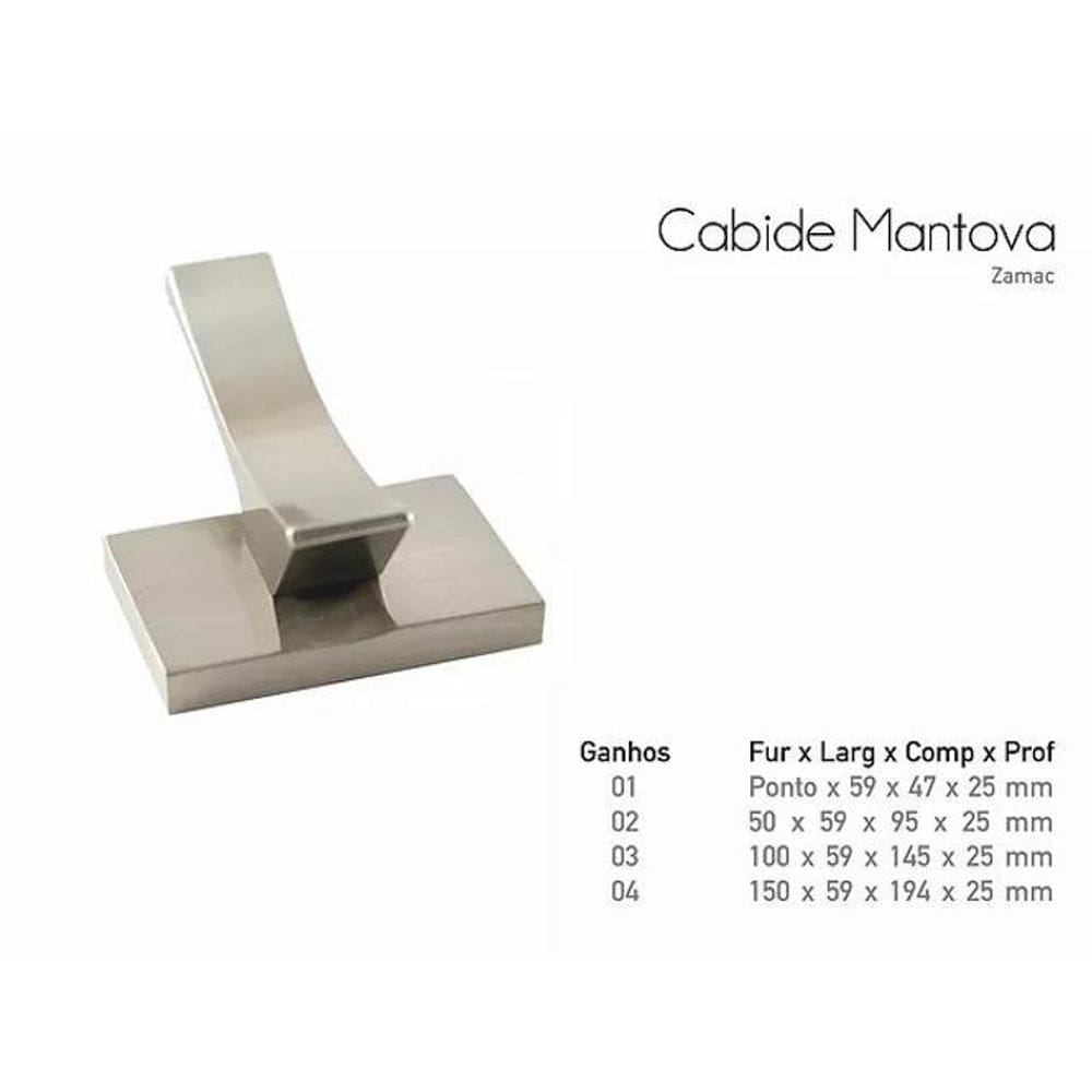 Cabide Mantova 01 Gancho Cromado - Gruppa