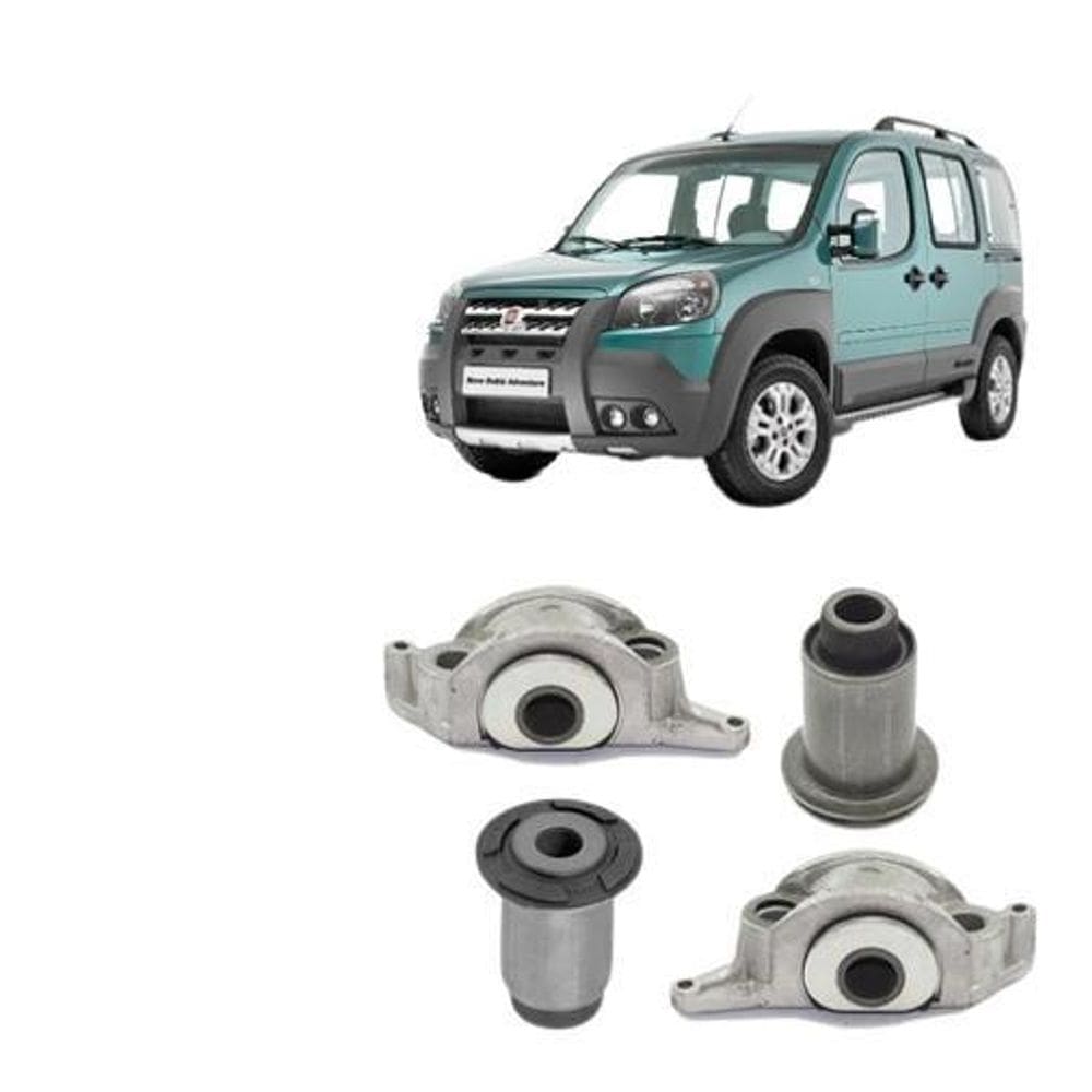 Kit 4 Bucha Bandeja Dianteira Doblo Adv 2005 2006 2007 2008