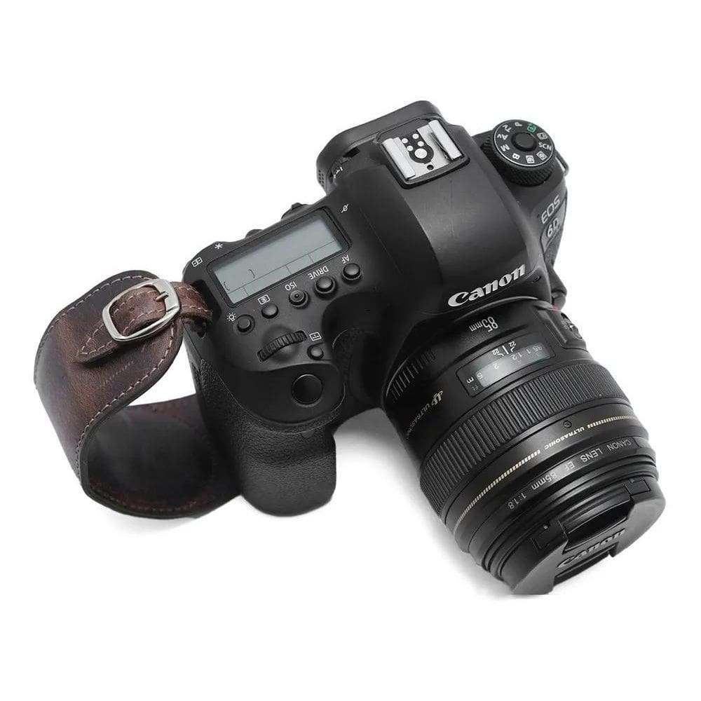 5X Alça Para Câmera Fotográfica Em Couro + 1 Parafu