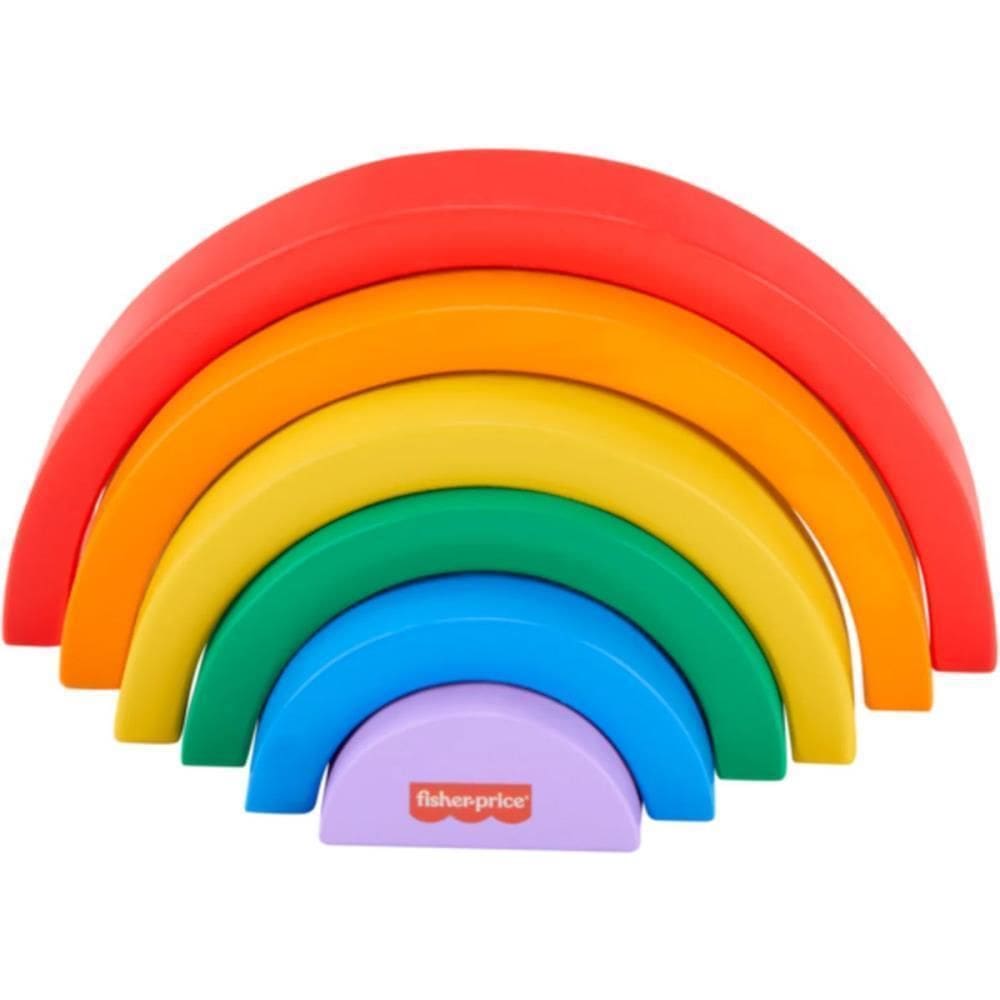 Fisher Price Wood Arco- Íris Empilhável 6Pcs