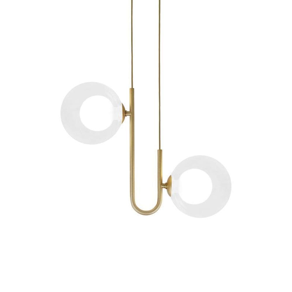 Lustre Pendente Quality Orbit II Dourado G9 - 2 Lâmpadas