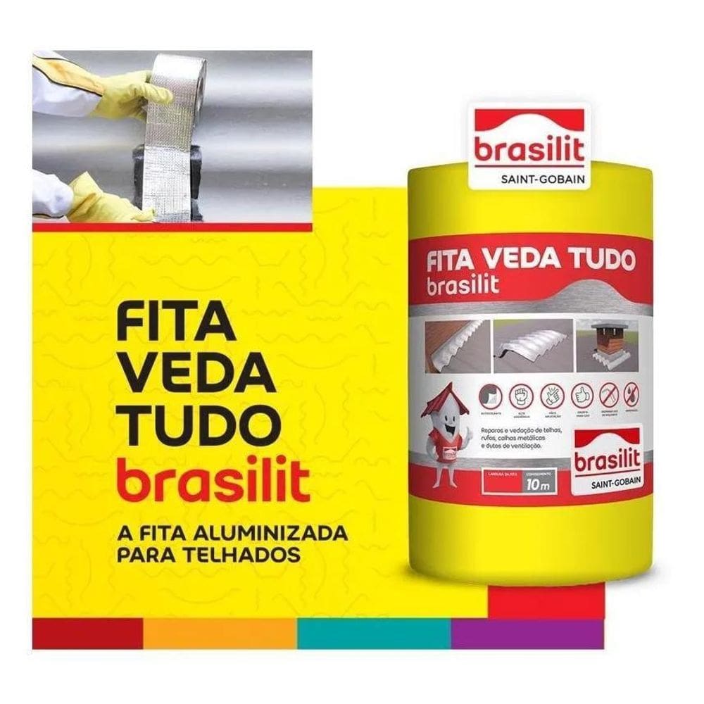 Manta Asfáltica Aluminizada Adesiva 20Cmx10M Brasilit