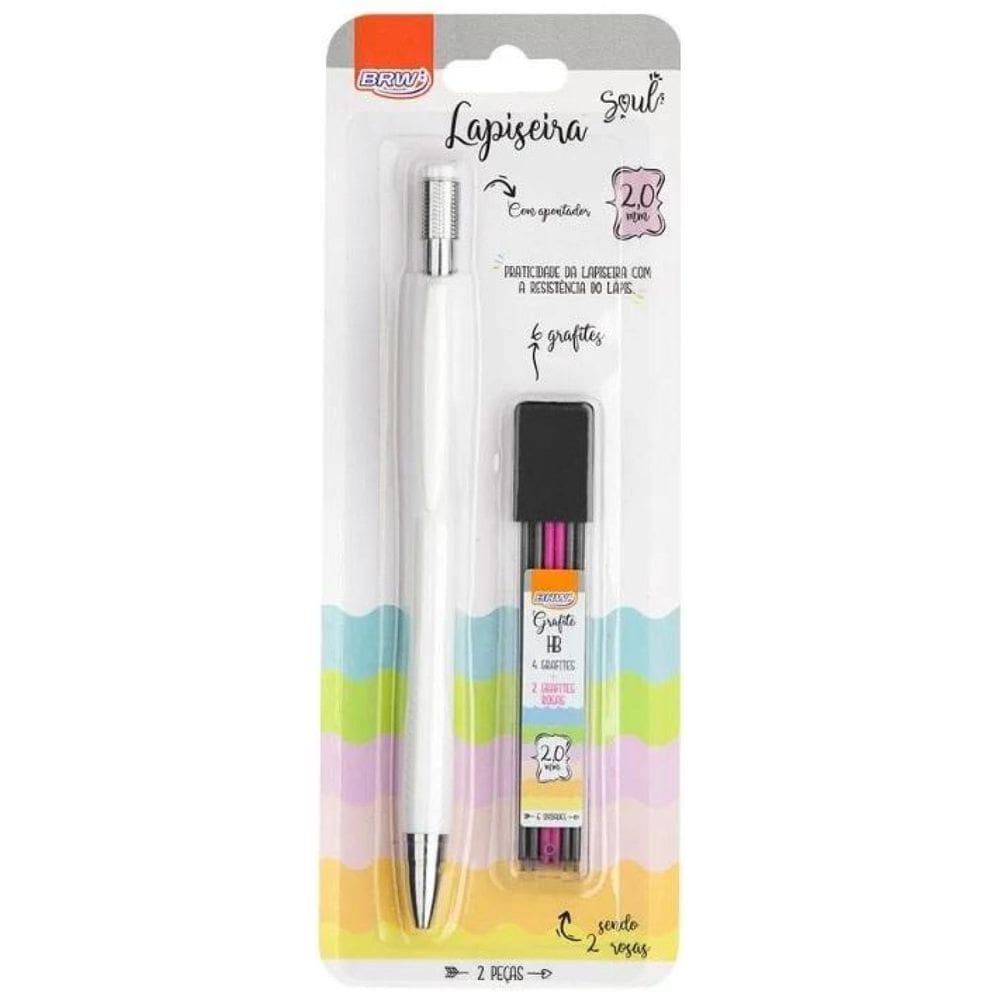 Lapiseira 2.0Mm + Grafite Tubo 6 Unidades Linha Soul Cor