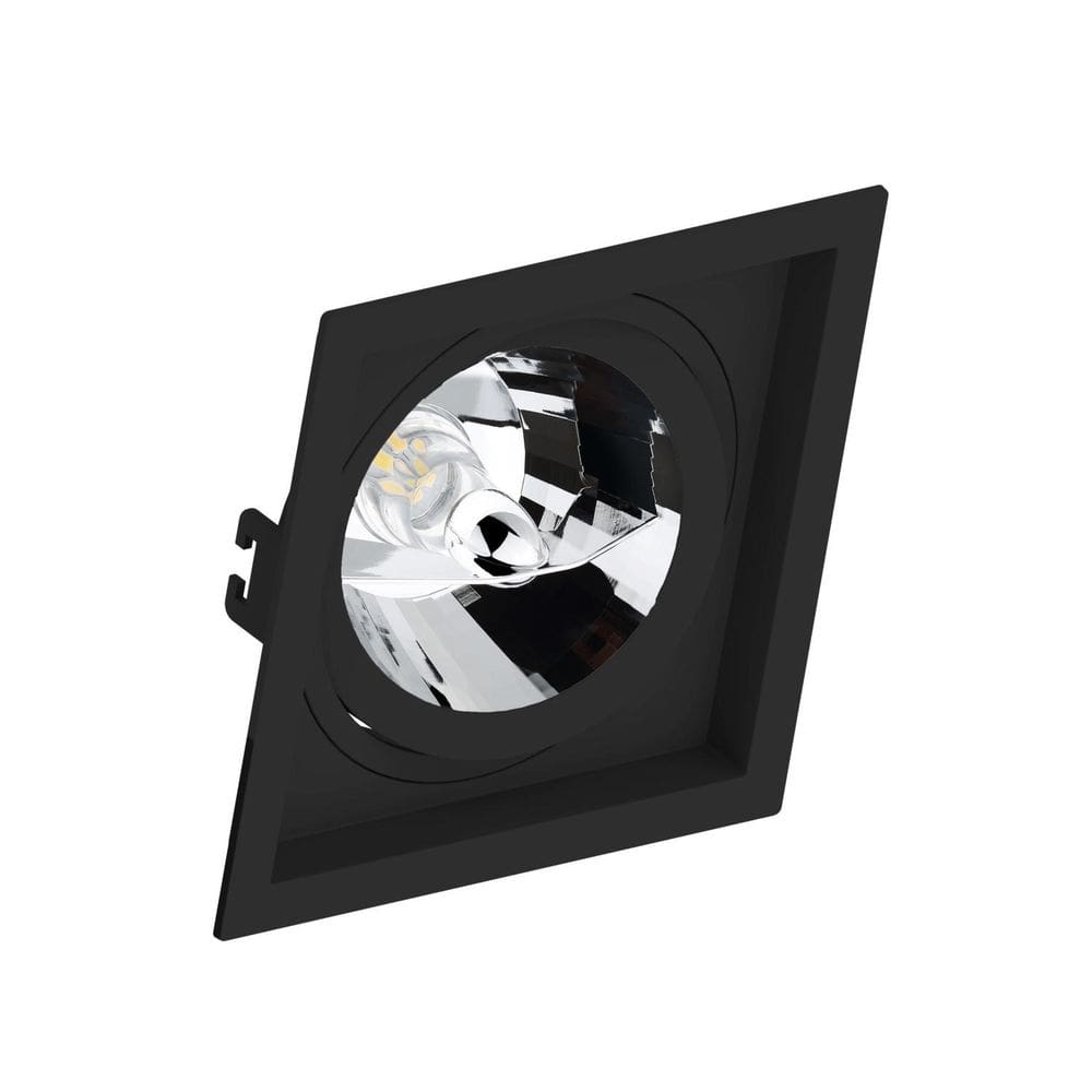 Spot Embutido Quadrado Recuado Ar111 GU10 Preto