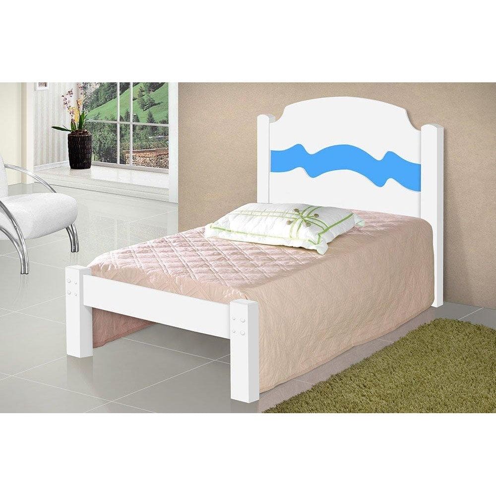 Cama Iris Solteiro 0,88cm Rosa/Azul - Cambel Móveis