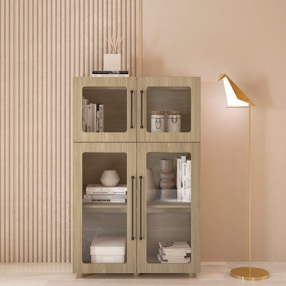 Conjunto 2 balcões buffet com 2 portas de vidro Mia Yescasa Riviera