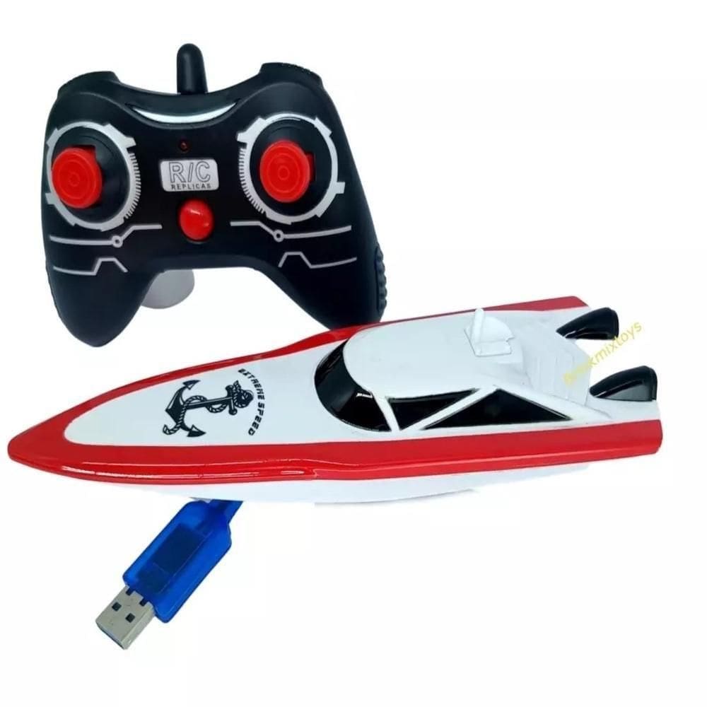 Barco Lancha Controle Remoto Carrinho Aquatico Brnquedo Agua Multifuncoes Recarregavel