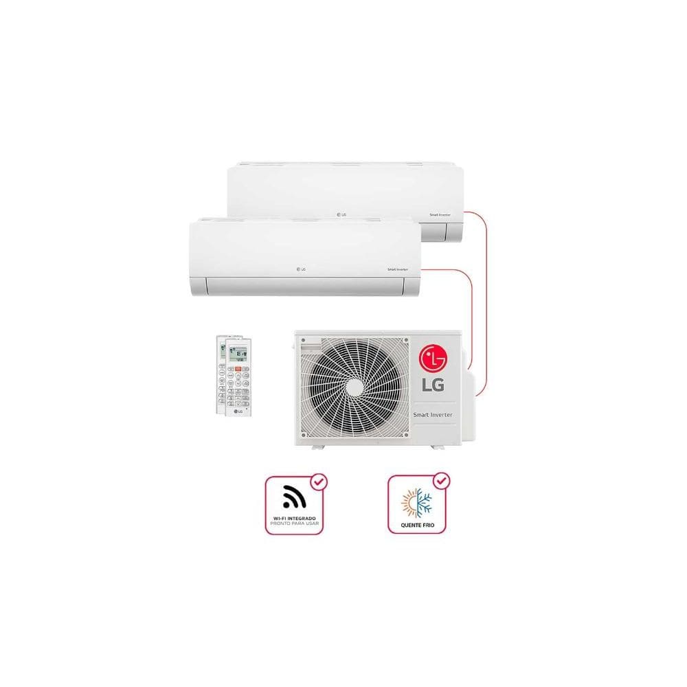 Ar condicionado Multi Split Inverter 2 ambientes (Hiwall 2X 9.000BTUS) Quente/Frio WiFi integrado