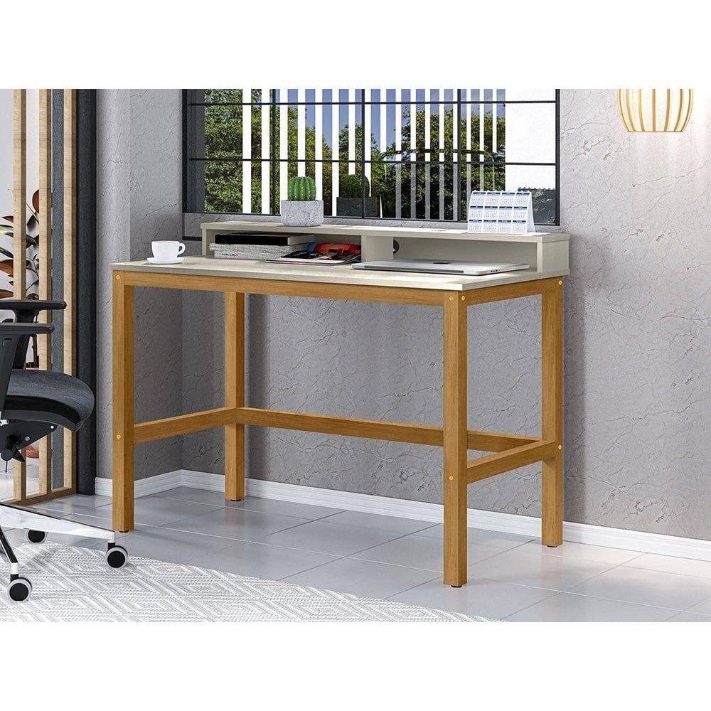 Escrivaninha Califórnia Branco / Amêndoa - Tebarrot