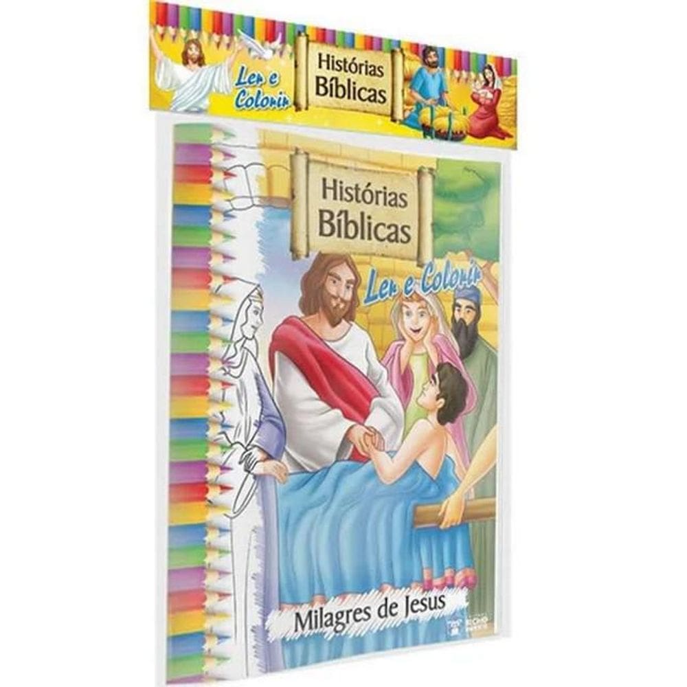 Livro Ler E Colorir - Histórias Bíblicas - Com 10 Unidades