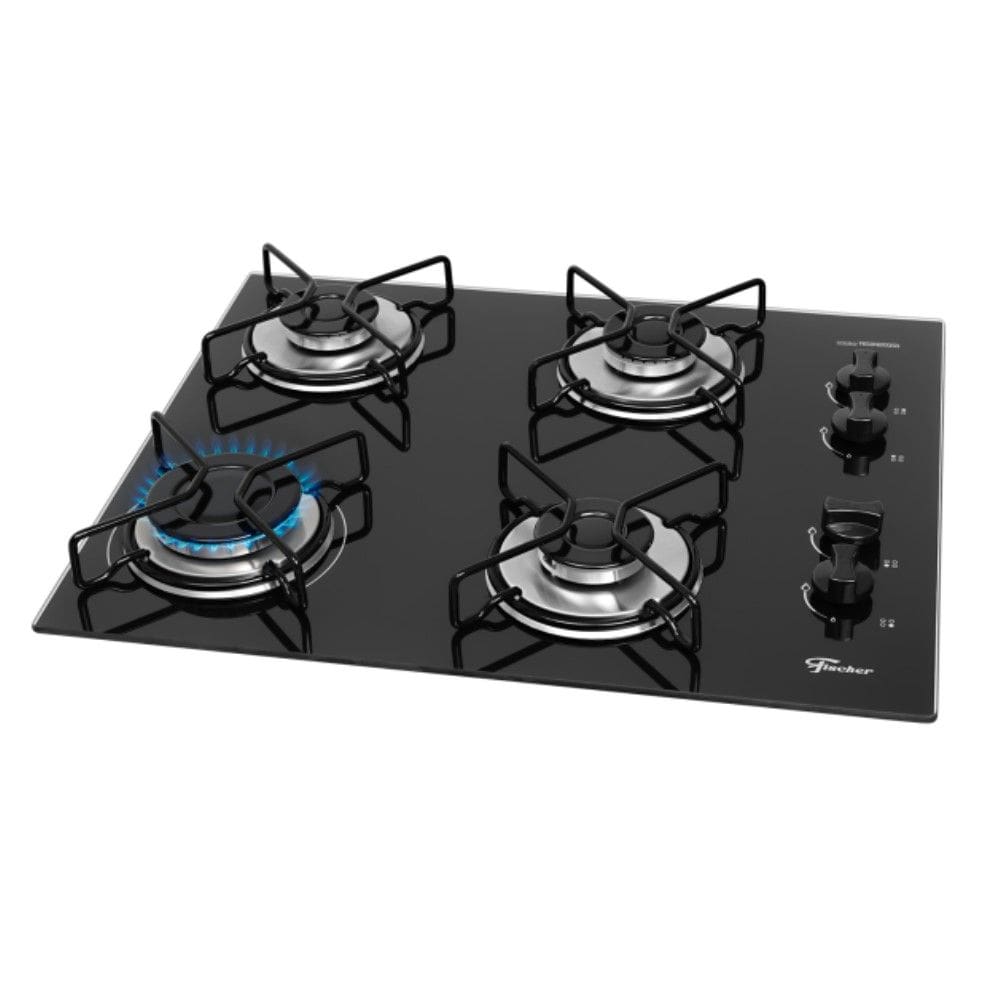 Cooktop a Gás 4 Bocas Fit Line Trempe Esmaltada Aramado Fischer