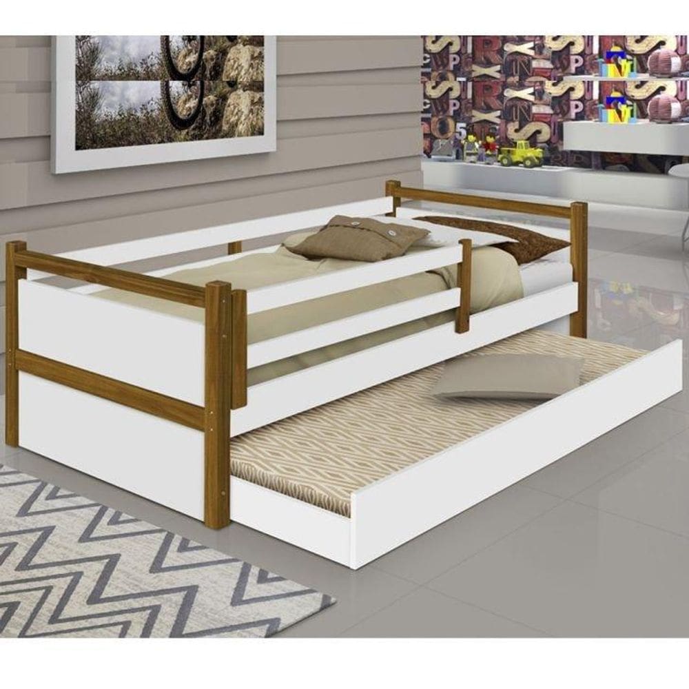 CAMA BIANCA BRANCO néctar das flores COM CAMA AUXILIAR