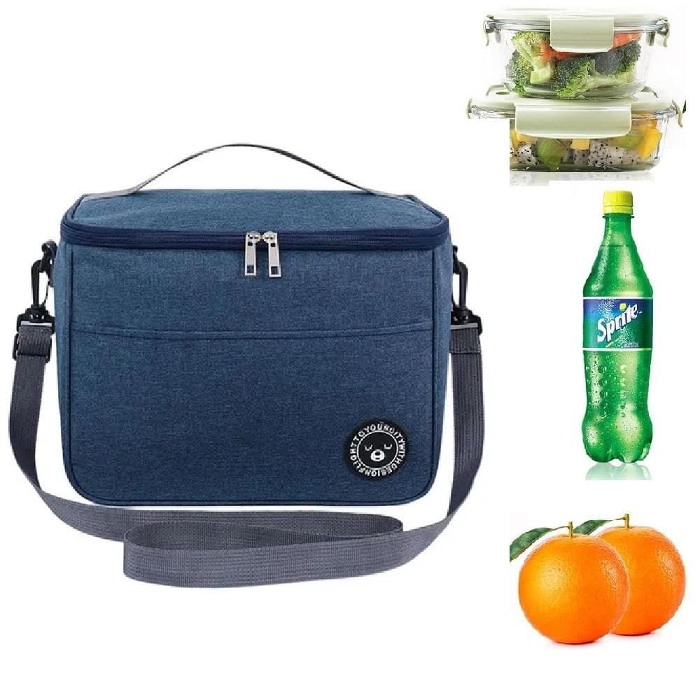 Bolsa Termica Frasqueira Fitness Academia Passeio Parque Escola Saco Impermeavel Alca Regulavel Bolsinho Azul