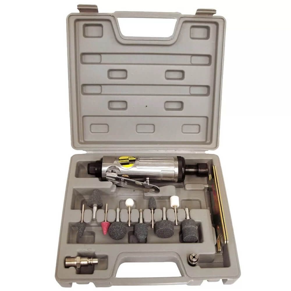 Mini Esmeril de Ar com Maleta 14 Peças - 8NJ - EDA