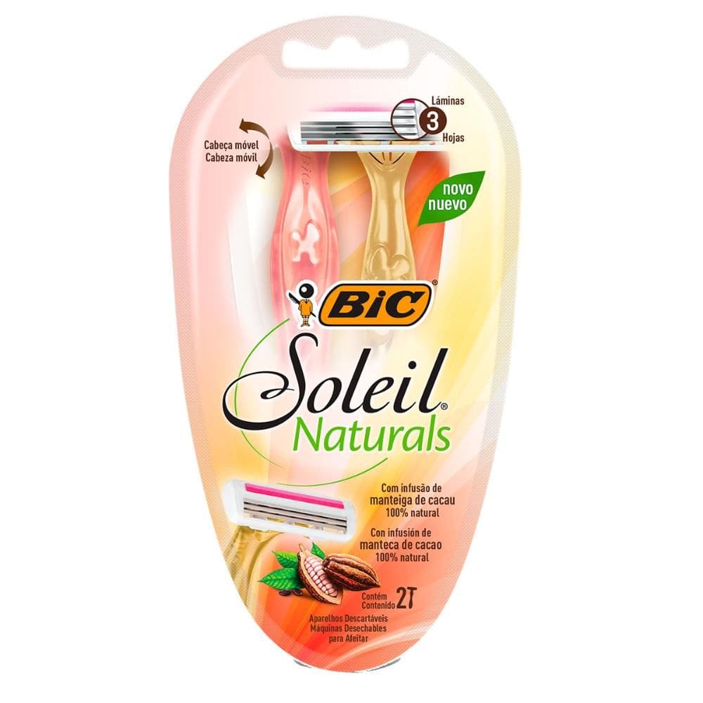 Barbeador descartável Soleil Naturalis 2uni Bic