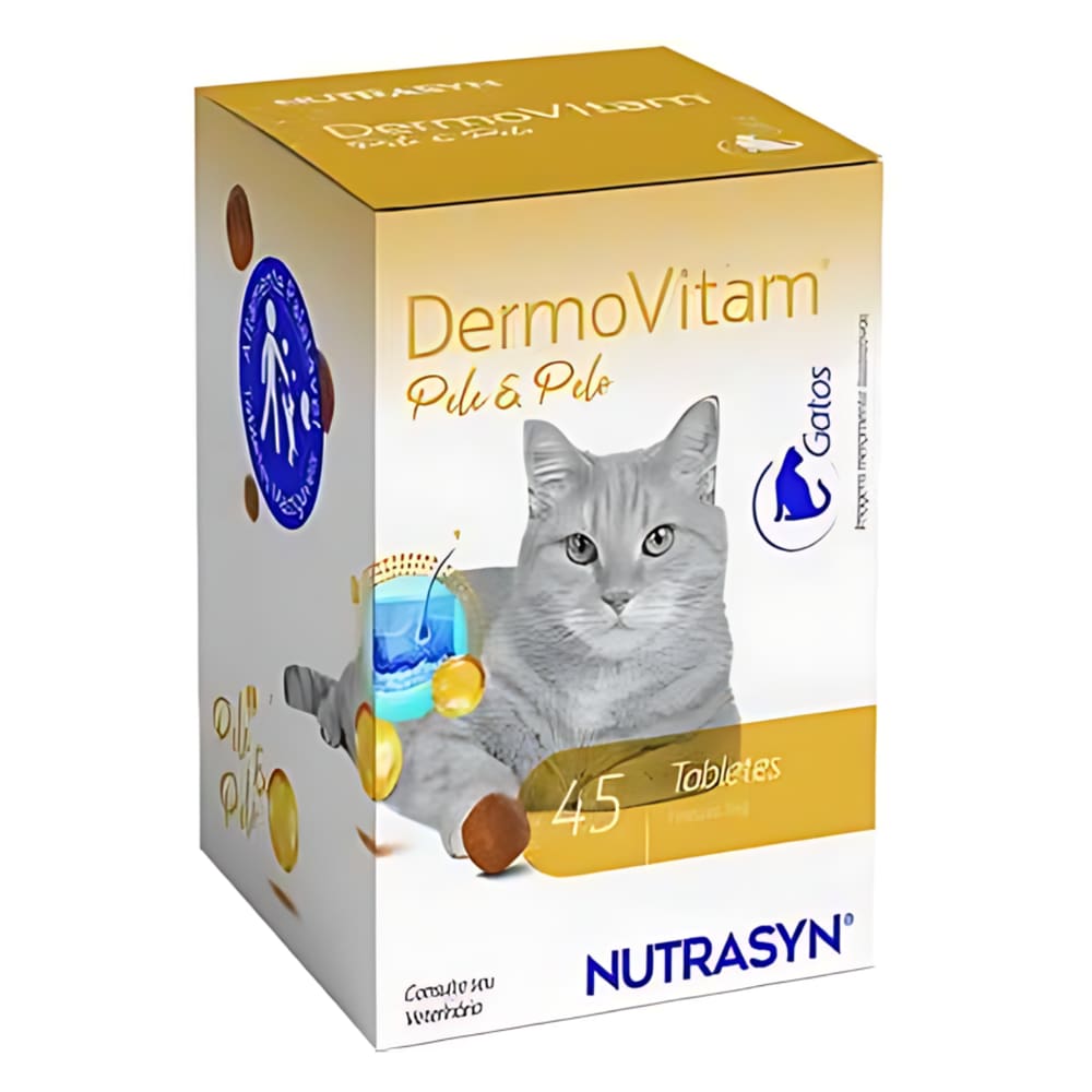 Dermovitan Gato Pele E Pêlo C/45 Tabletes (ômega3 + ômega 6)