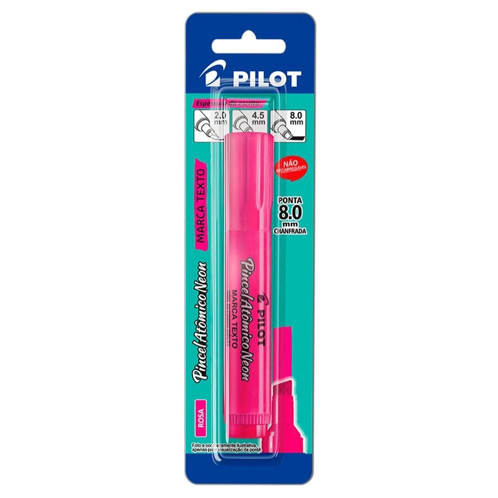 Pincel marca texto atômico Rosa blister Pilot