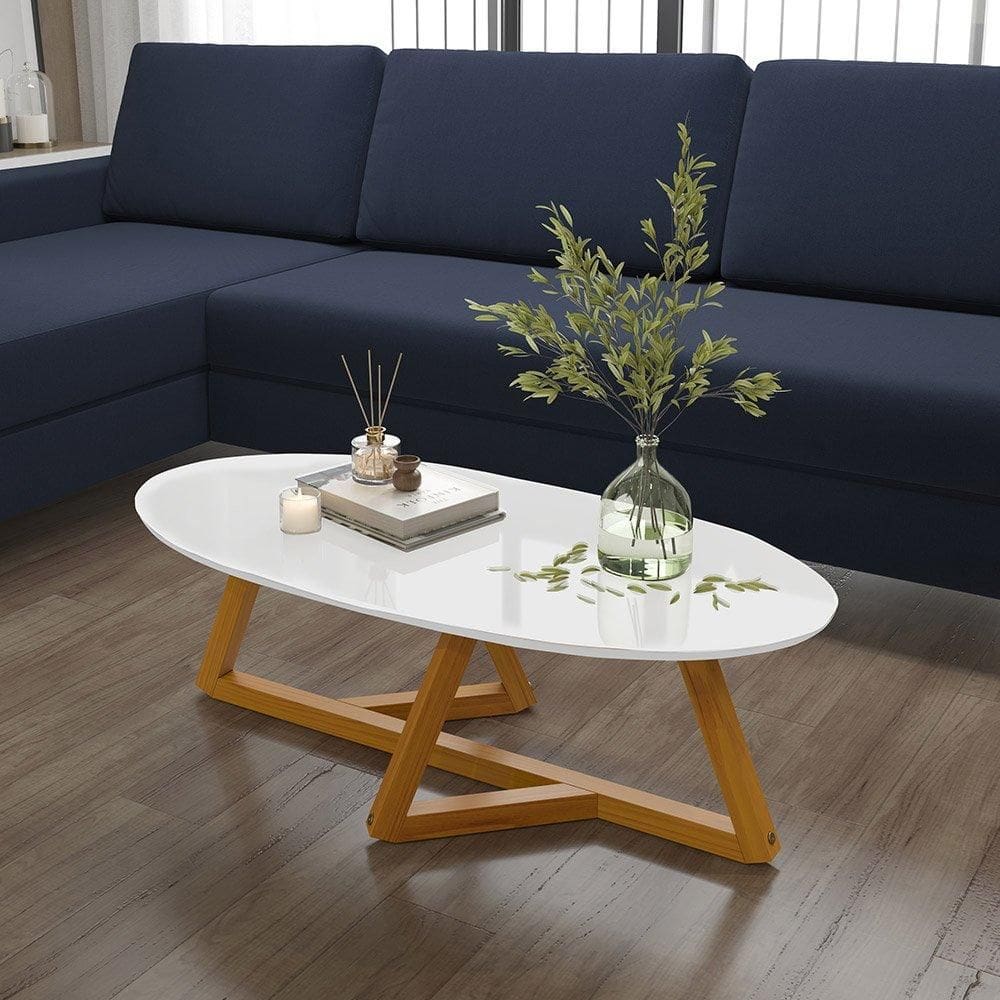 Mesa de Centro Classic Branco/Nature- Tebarrot