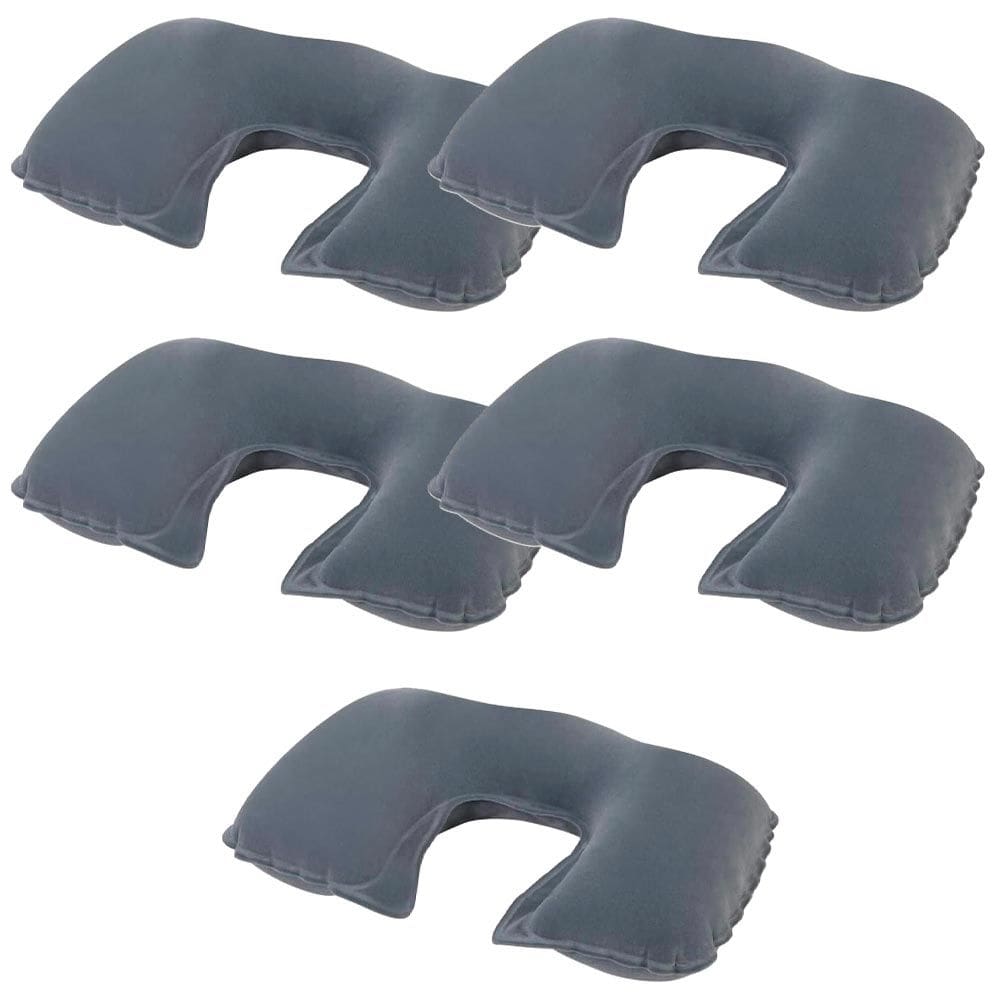 Kit 5 Travesseiros Inflável de Viagem Confortável Vinil Aveludado Avenli