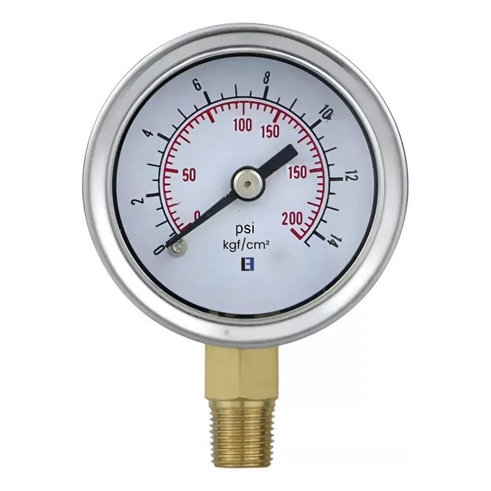 10X Manômetro De Pressão Com Glicerina 0 A 14 Bar / 0 A 200
