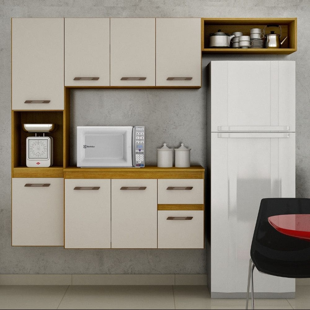 Cozinha Compacta Suspensa 8 Portas 1 Gaveta com Tampo Brisa CHF