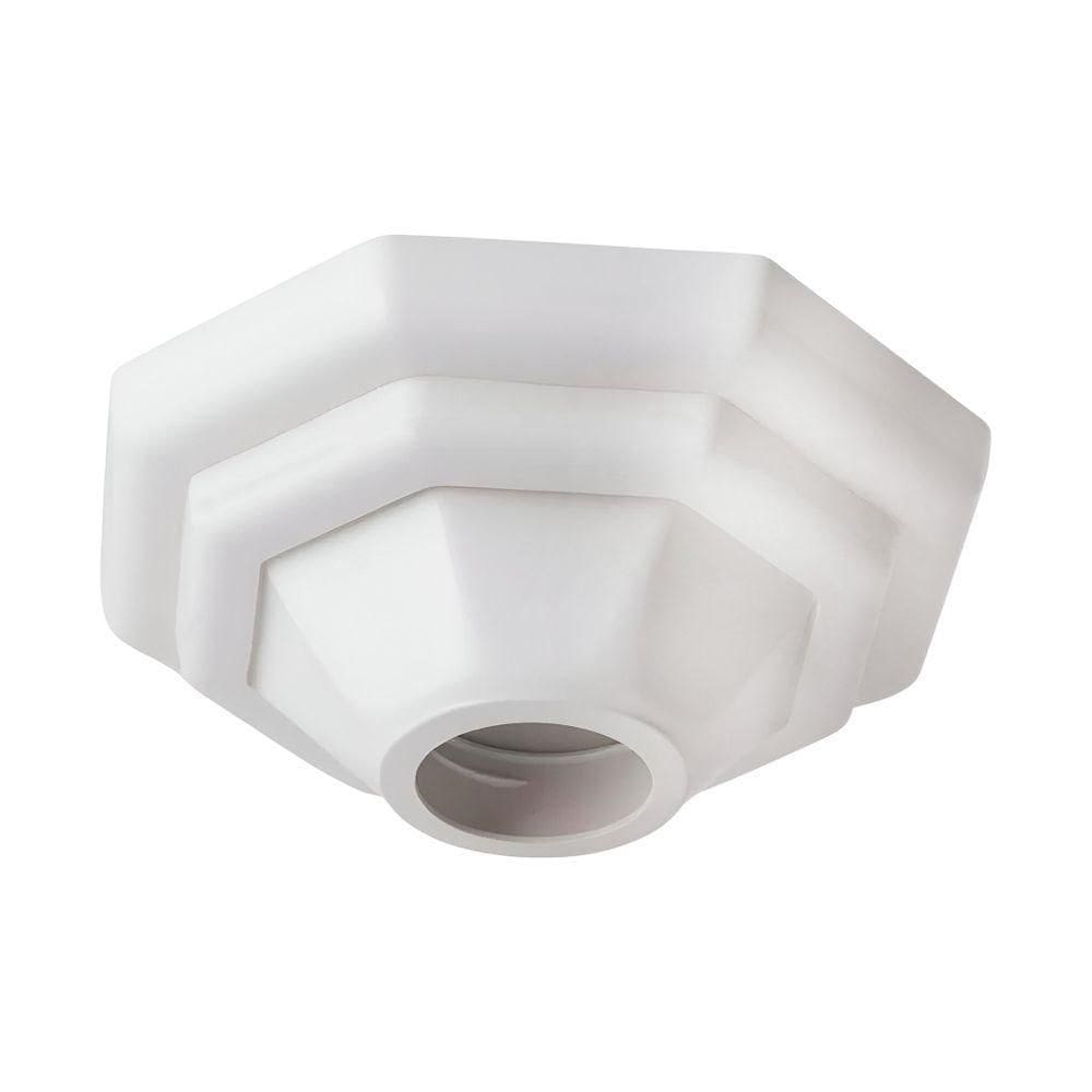 Luminária Plafonier Plafon Pirâmide Branco Lâmpada Teto E27 Soquete Bocal Porcelana Bivolt 100W