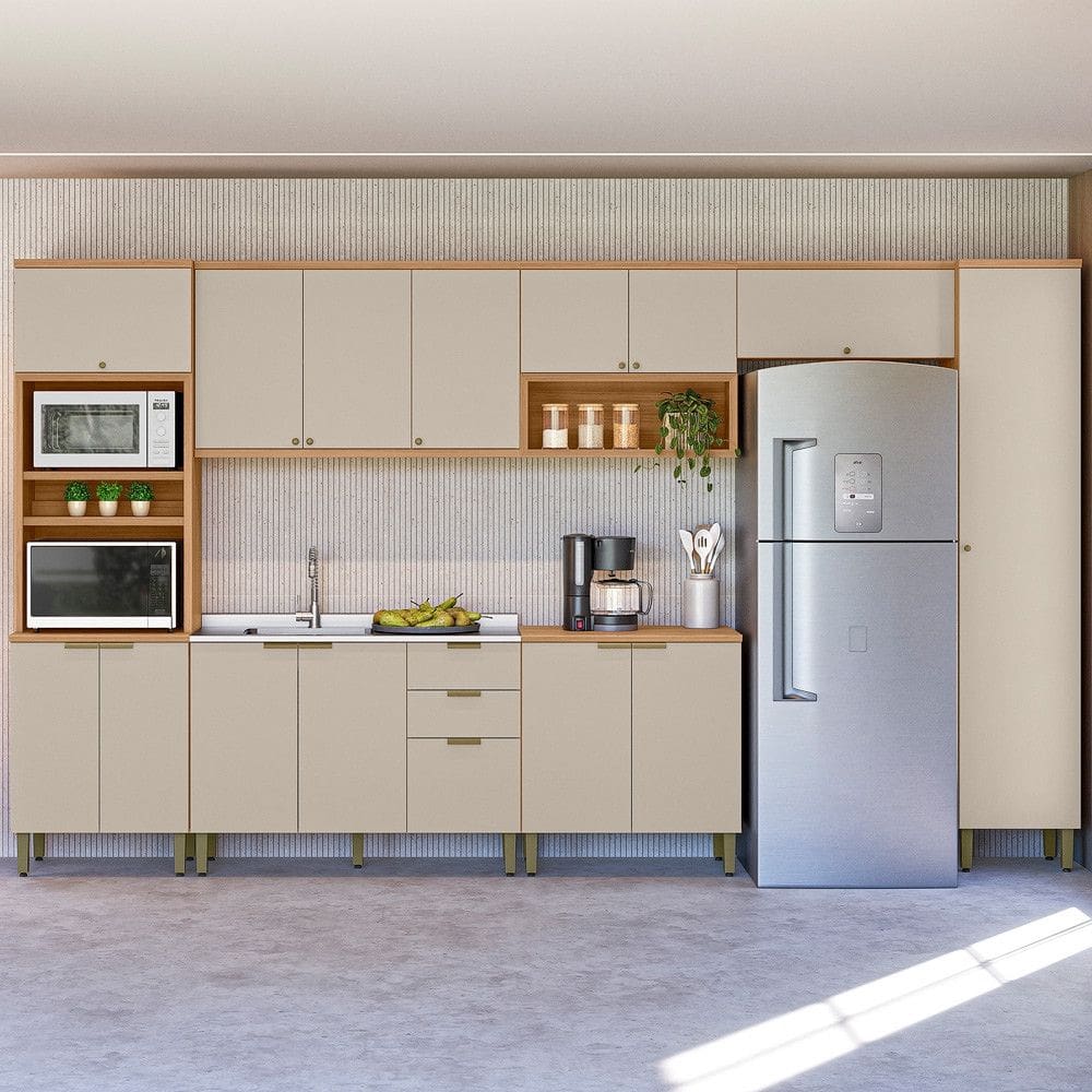 Cozinha Modulada 7 Peças sem Pia Em MDF Selene Linea Brasil
