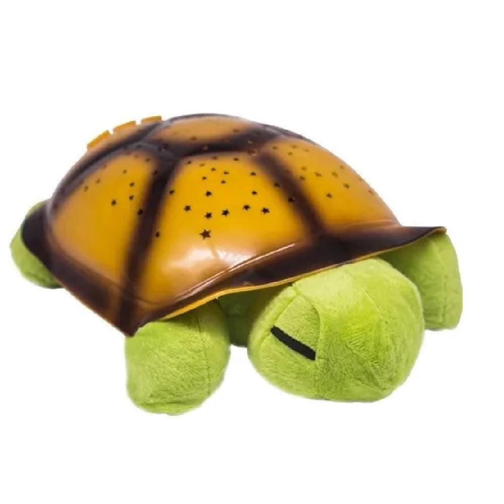 Abajur Tartaruga Pelúcia Infantil Projetor Estrelas Luz Led Musical Luminária Nina Bebê Verde