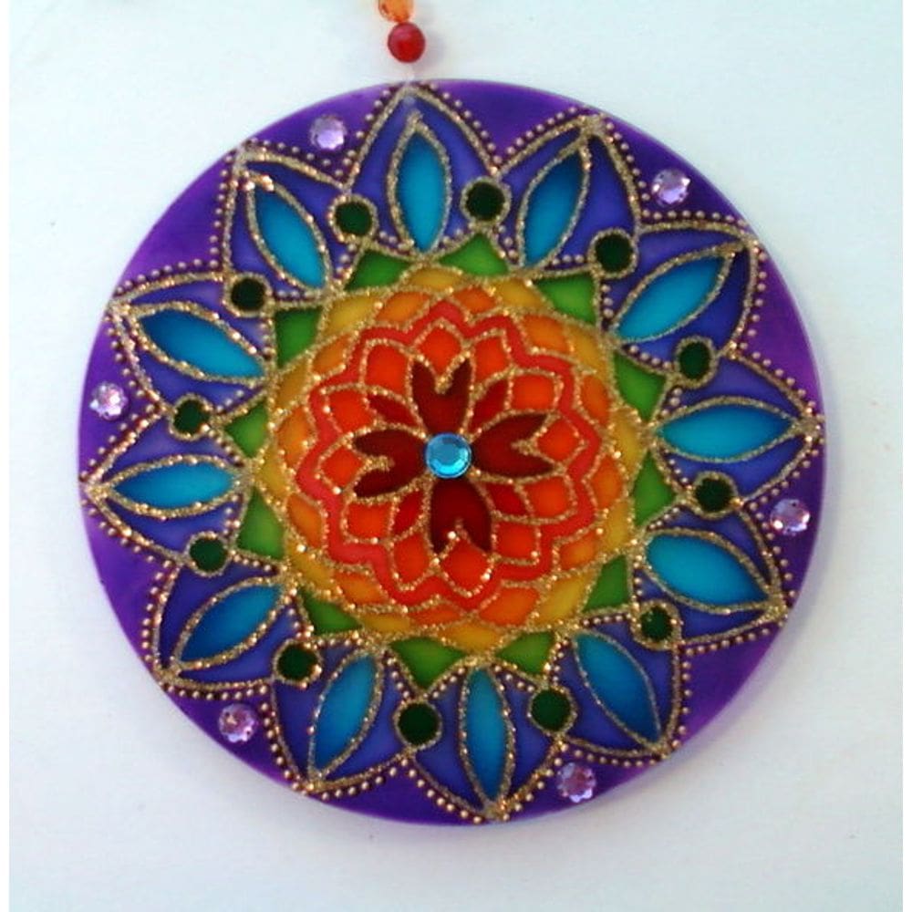 Mandala Vitral em acrílico de 15cm