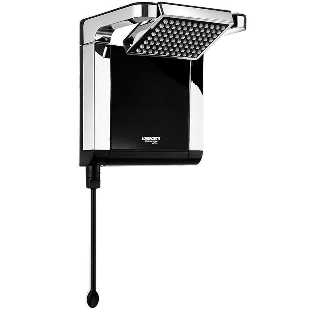 Ducha Acqua Star Preta E Cromada 220v 7800w - 7540554 - Lorenzetti Ducha Acqua Star Pto-crom.220v-7800w Lor 7540554