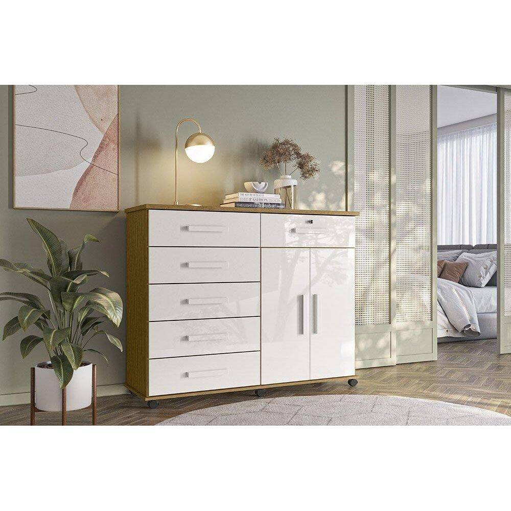 Cômoda Platina Freijo/Off White - Lukaliam