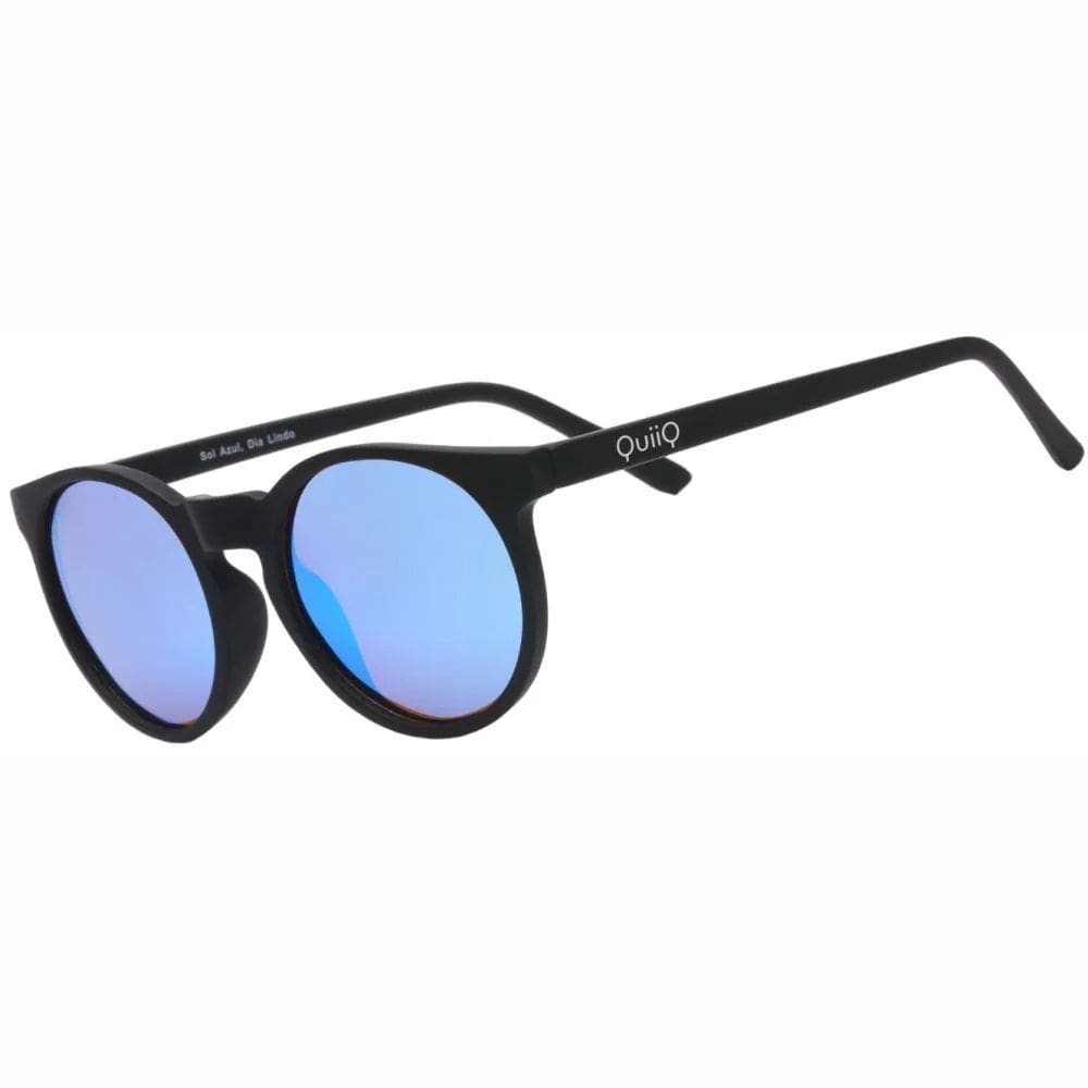Óculos de Sol QuiiQ Espelhado Leve Proteção UV400 Preto - ”Sol Azul, Dia Lindo”