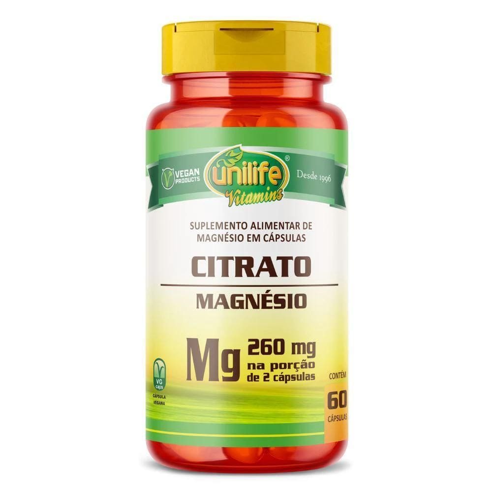 Magnésio Citrato 60 Cápsulas De 260Mg