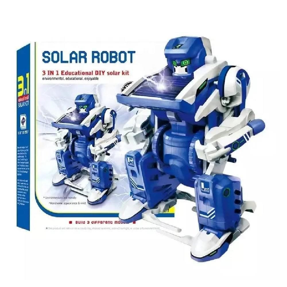 Kit Robô Solar 3 Em 1 Educacional Brinquedo De Montar Robótica Criativa Sustentável