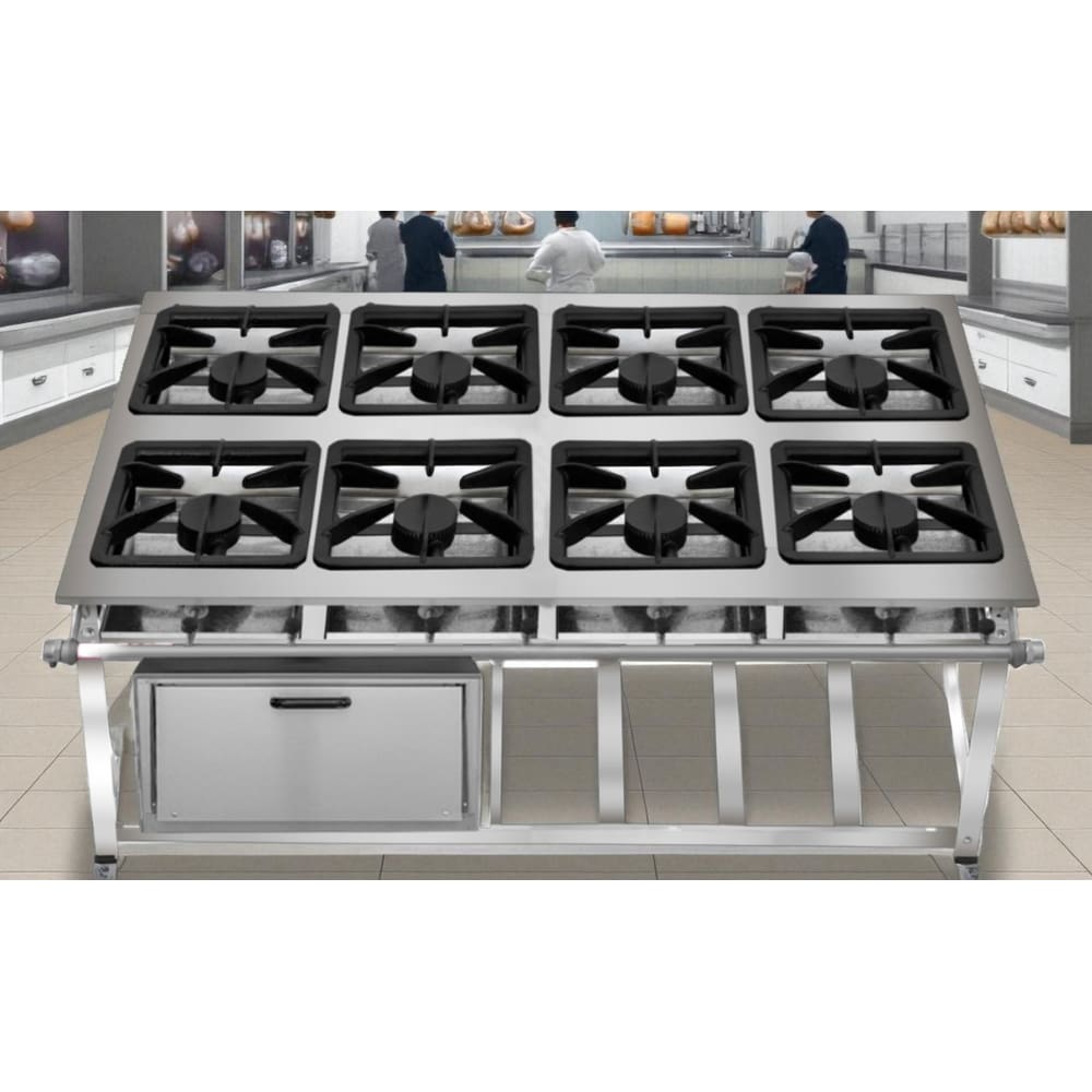 Fogão Industrial 8 Bocas Ap P7 em Aço Inox com Forno Leona