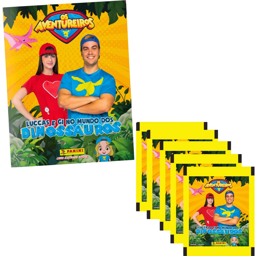 Kit Álbum Brochura + 5 Envelopes Luccas Neto e Gi Panini