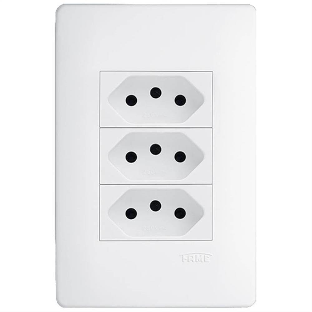 3 Tomadas Habitat 2p+t 10a 250 Volts - 3126 - Fame 3 Tomadas 2p+t 10a Habitat Fame 06231264