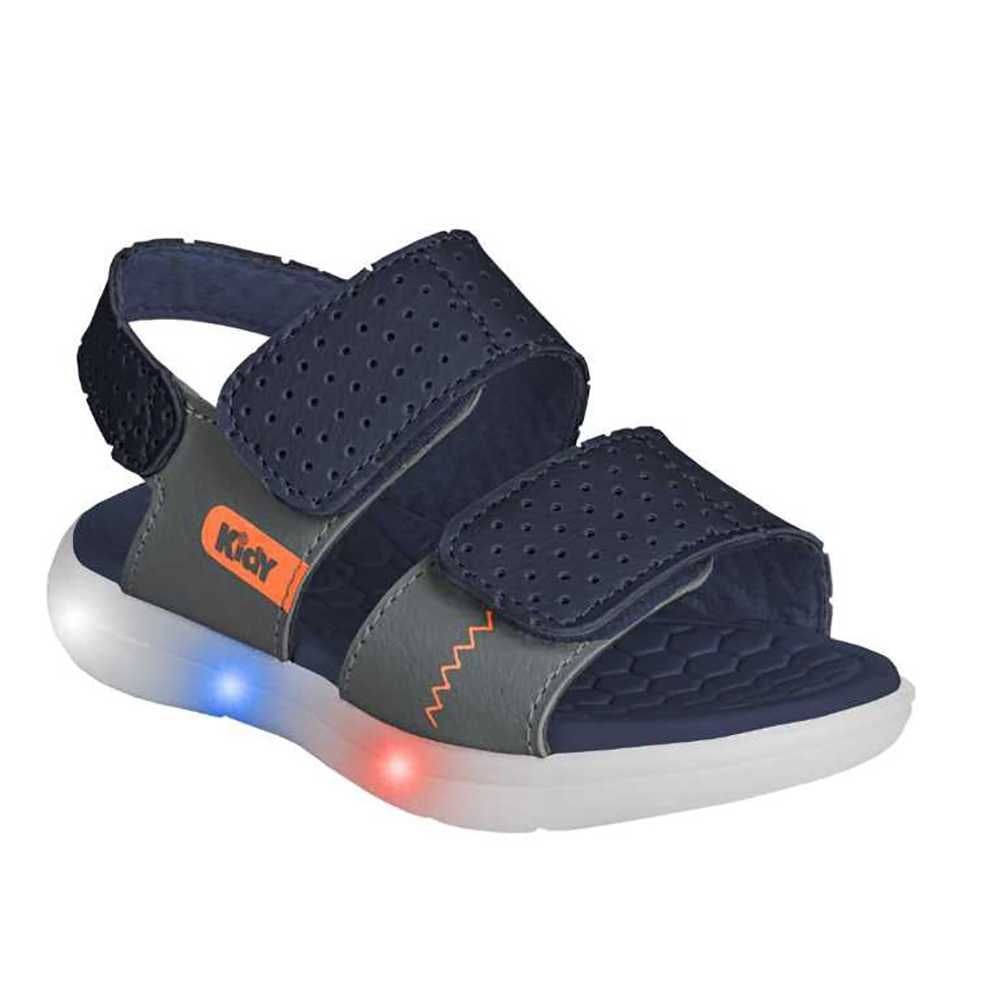 Sandália Infantil Menino Kidy Flex Light Luzes LED Azul