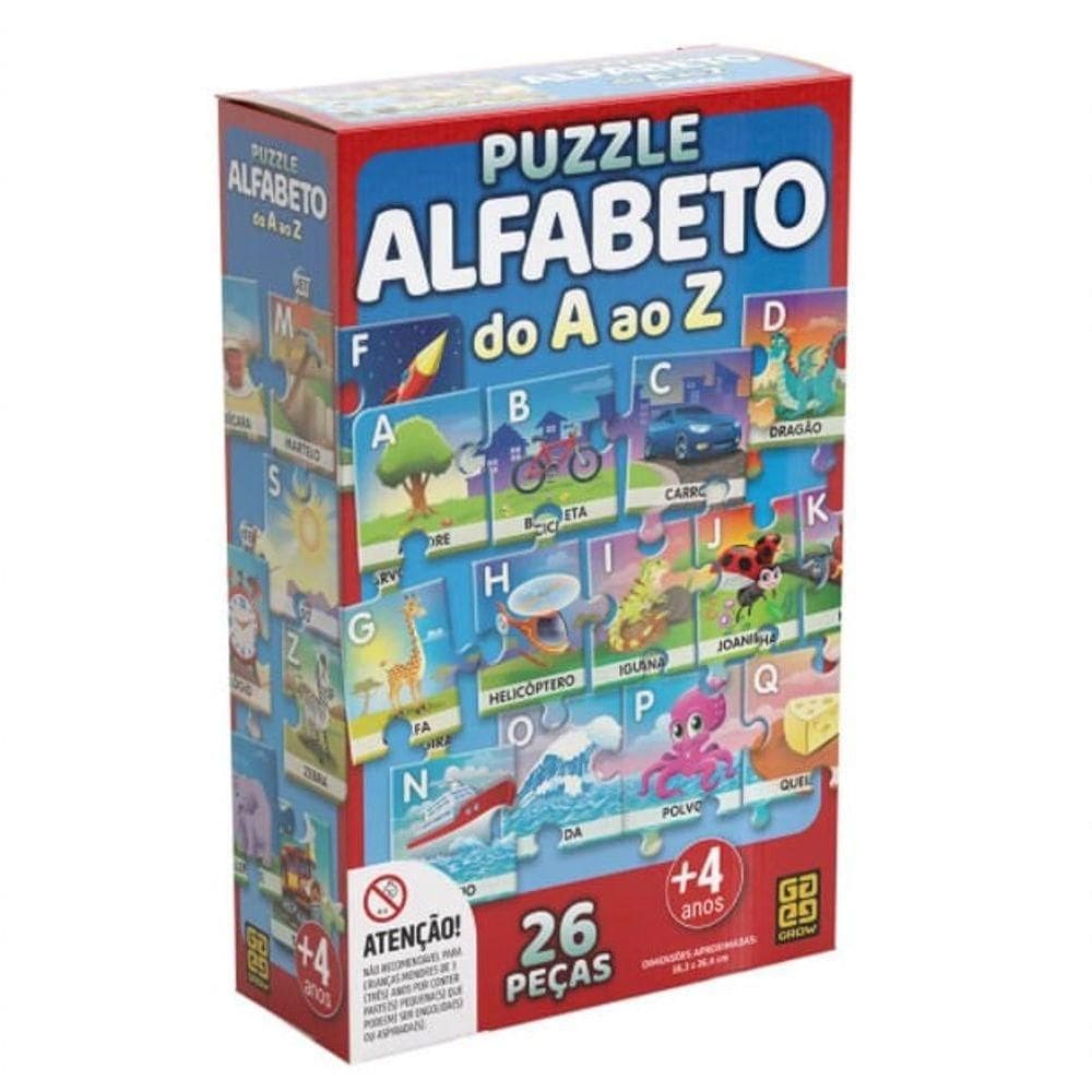 Puzzle Alfabeto Do A Ao Z - 26 Peças - Grow