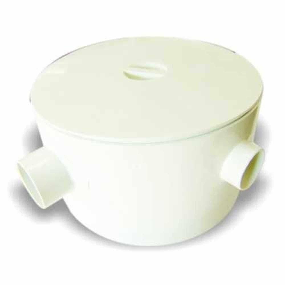 Caixa Gordura Redonda 250x150x50mm Com Tampa - Pvc Branco