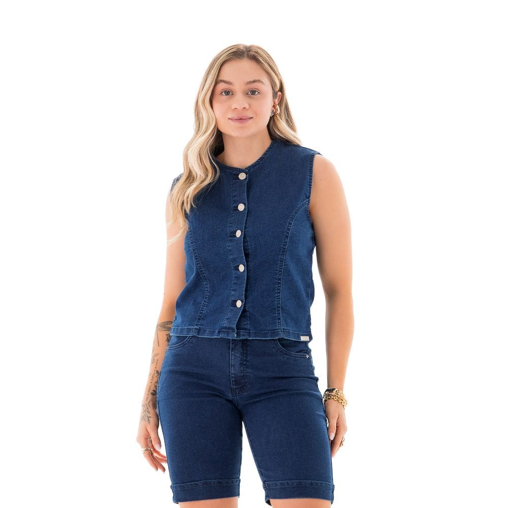 Colete Jeans Feminino Arauto