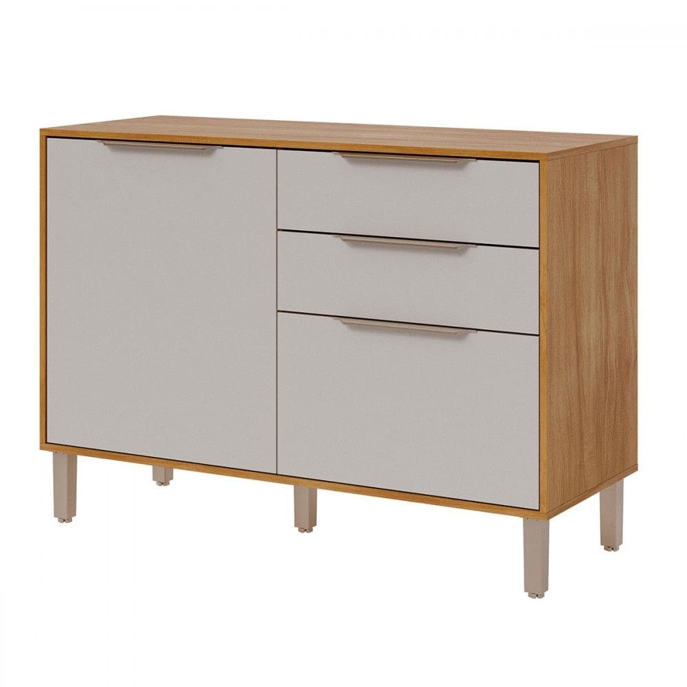 Balcão de Cozinha 120 Cm Divina 2 Portas 2 Gavetas Cinamomo/Off White - Mgm Móveis